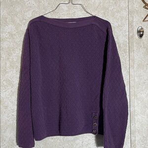 Coldwater Creek Purple Cotton Knit Sweater